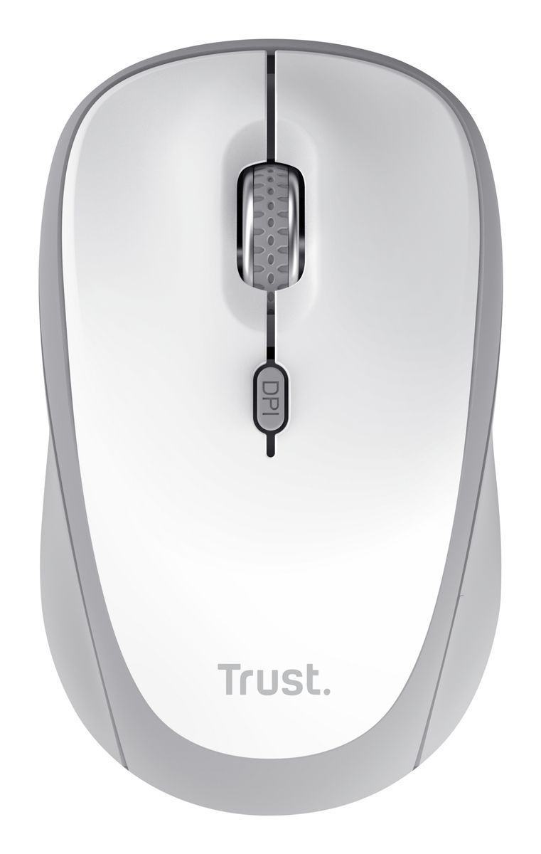 MOUSE TRUST WIRELESS Y BLUETOOTH YVI+ BLANCO 1600DPI AJUSTABLE 3 BOTONES 3 DISPOSITIVOS