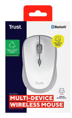 MOUSE TRUST WIRELESS Y BLUETOOTH YVI+ BLANCO 1600DPI AJUSTABLE 3 BOTONES 3 DISPOSITIVOS
