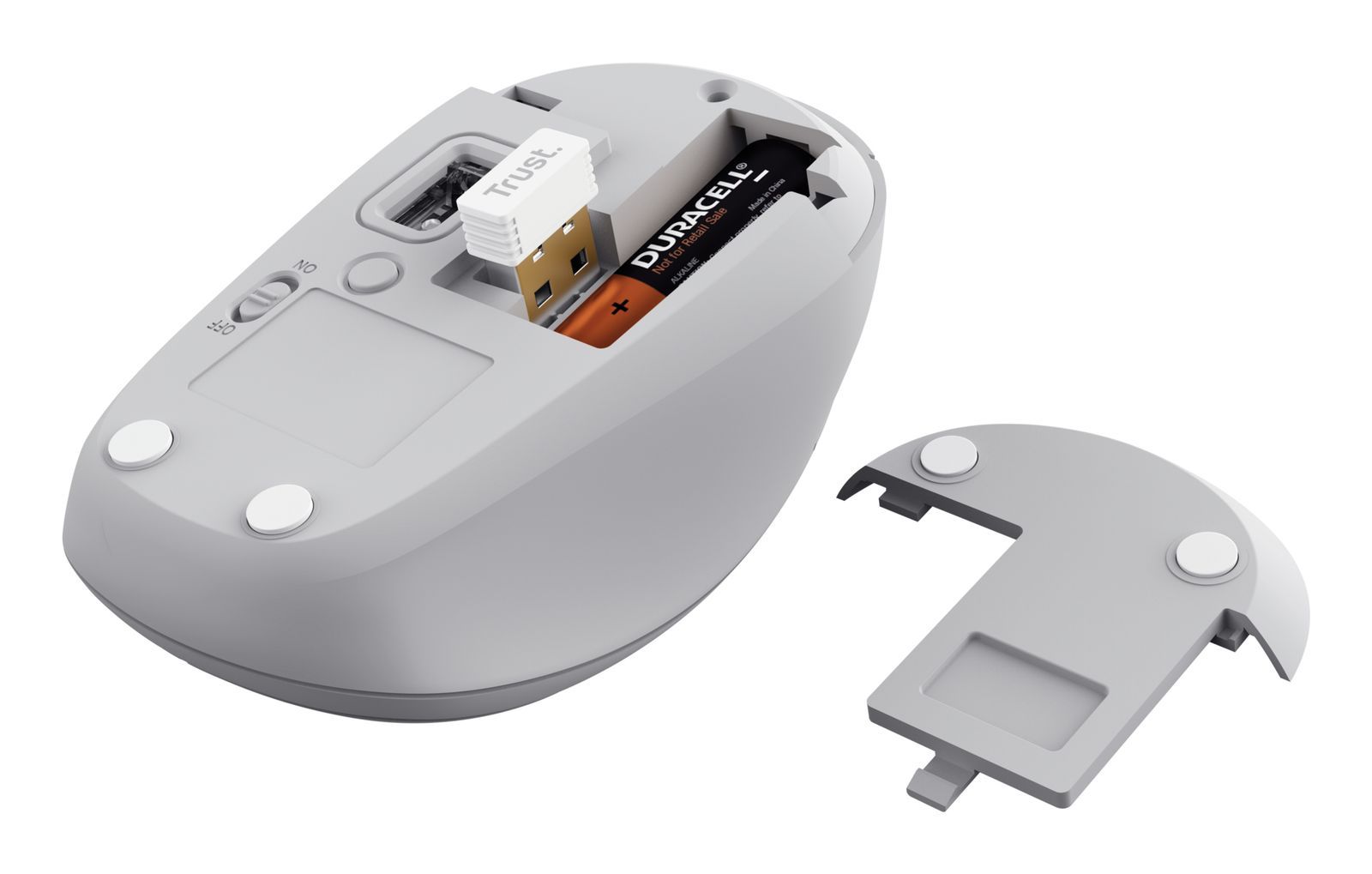 MOUSE TRUST WIRELESS Y BLUETOOTH YVI+ BLANCO 1600DPI AJUSTABLE 3 BOTONES 3 DISPOSITIVOS