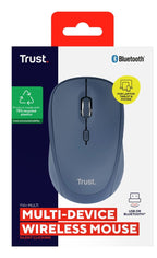 Mouse Trust Wireless Y Bluetooth Yvi+ Azul 1600dpi Ajustable 3 Botones 3 Dispositivos