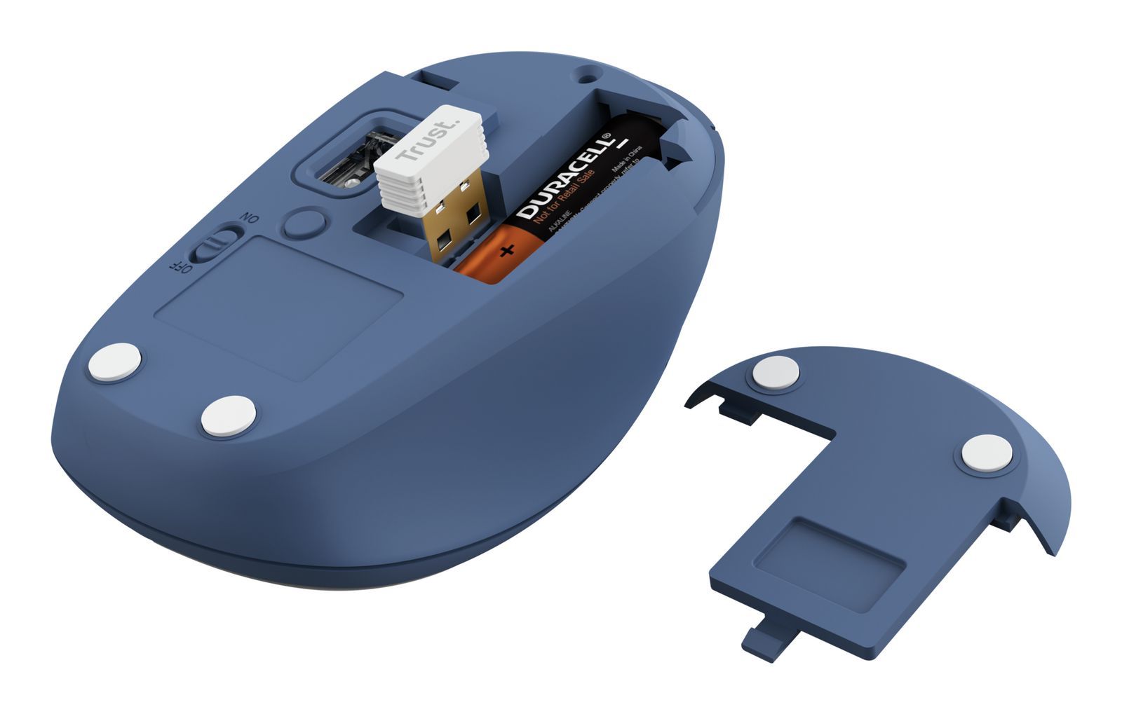Mouse Trust Wireless Y Bluetooth Yvi+ Azul 1600dpi Ajustable 3 Botones 3 Dispositivos