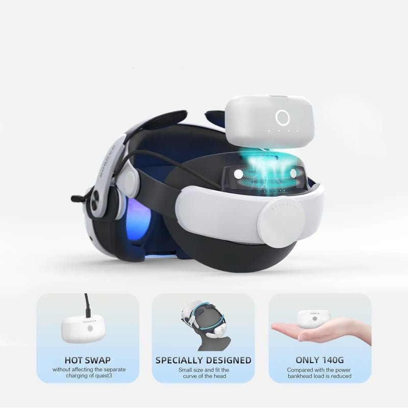 BOBOVR M3 Pro Correa de cabeza con batería para Meta Quest 3/3S Negro - Accesorio para Gafas de Realidad Virtual