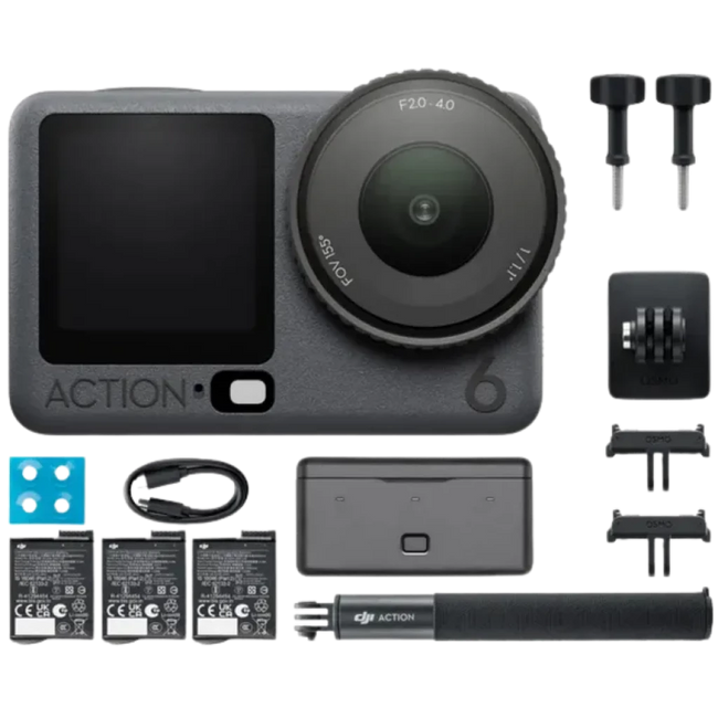 Cámara Deportiva DJI Osmo Action 6 Adventure Combo 4K UltraHD WIFI BT UltraWide Estabilización Hover Image