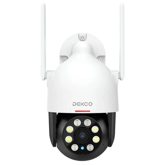 Cámara de seguridad IP DEKCO DC5L 2K QHD WiFi Visión Nocturna a color Google Assistant/Alexa Blanco Hover Image