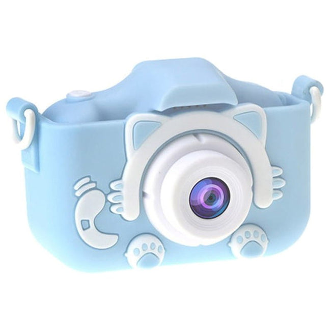 Cámara Digital Para Nios K1C Versión Mejorada 600mAh con Funda Gato Azul Hover Image