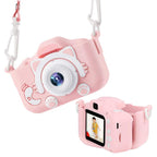 Cámara Digital Para Nios K1C Versión Mejorada 600mAh Funda Gato Rosa