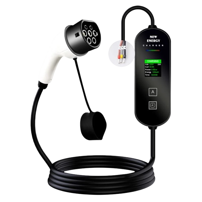 Cargador Coche Eléctrico Portátil 32A / 7.0KW / Sin enchufe / 10M / LCD - EV Tipo 2