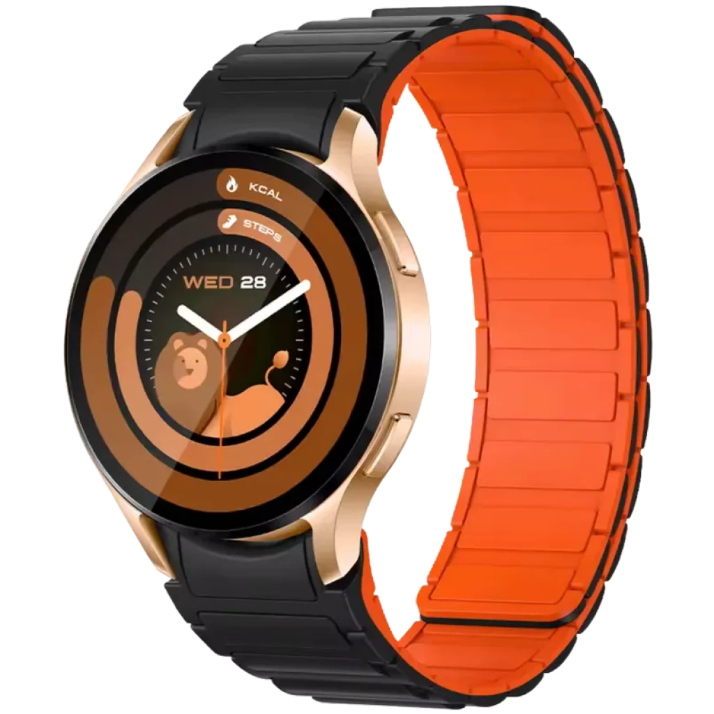Colmi I28 Ultra Oro Correa Magnética Negra interior Naranja - Reloj inteligente