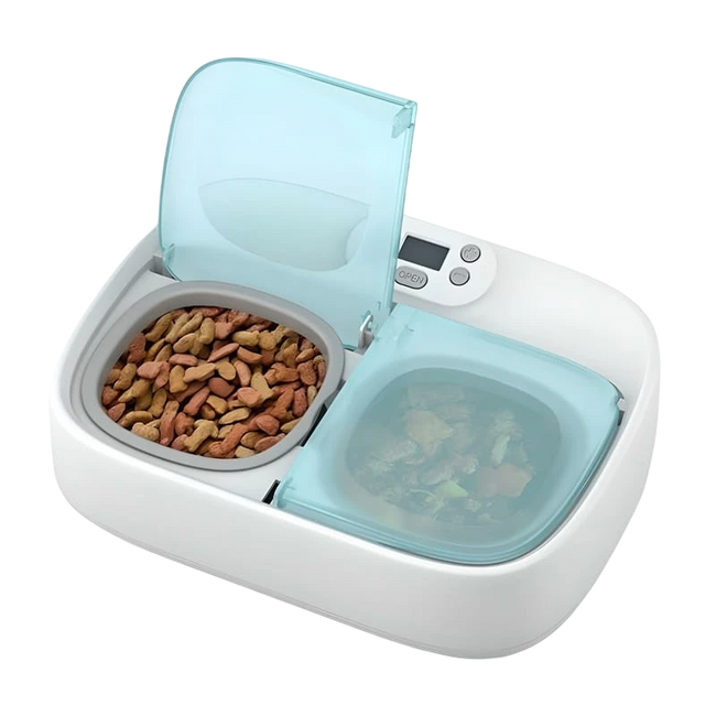 Petoneer Two-Meal Feeder - Comedero Inteligente Para Mascotas - Programable con APP - Ideal para separar comida Seca de Comida Húmeda Hover Image