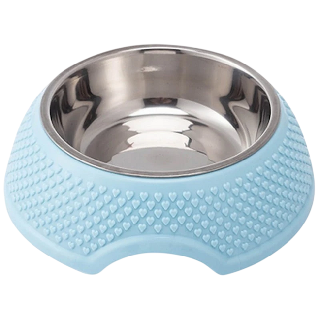 Comedero para Mascota Acero Inoxidable Azul Hover Image