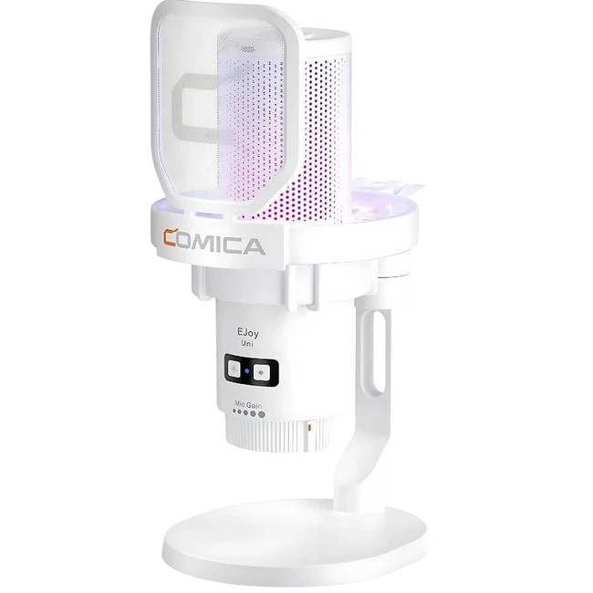 COMICA EJoy Uni Pro(D) Micrófono Inalámbrico de Condensador Cardioide RGB Blanco Hover Image