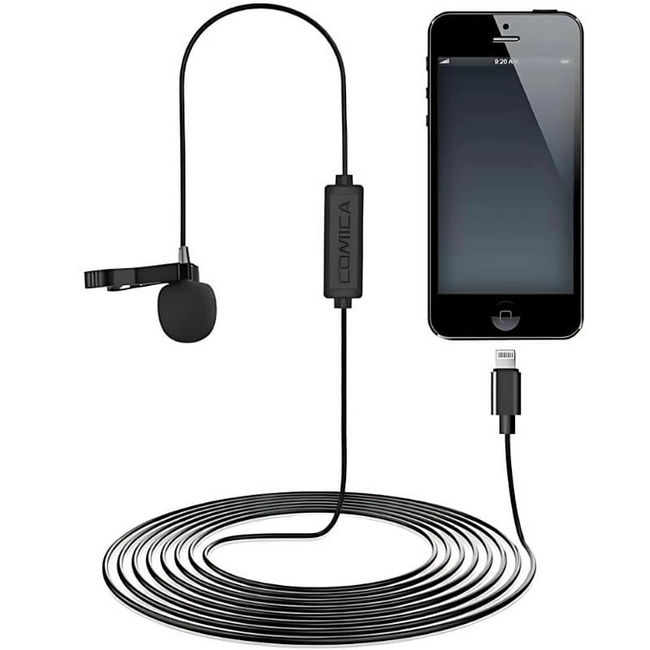 COMICA Micrófono Lavalier para Smartphone Lightning 4.5 m Hover Image