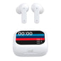 Cool Auriculares Stereo Bluetooth Earbuds Lcd Ambient Blanco