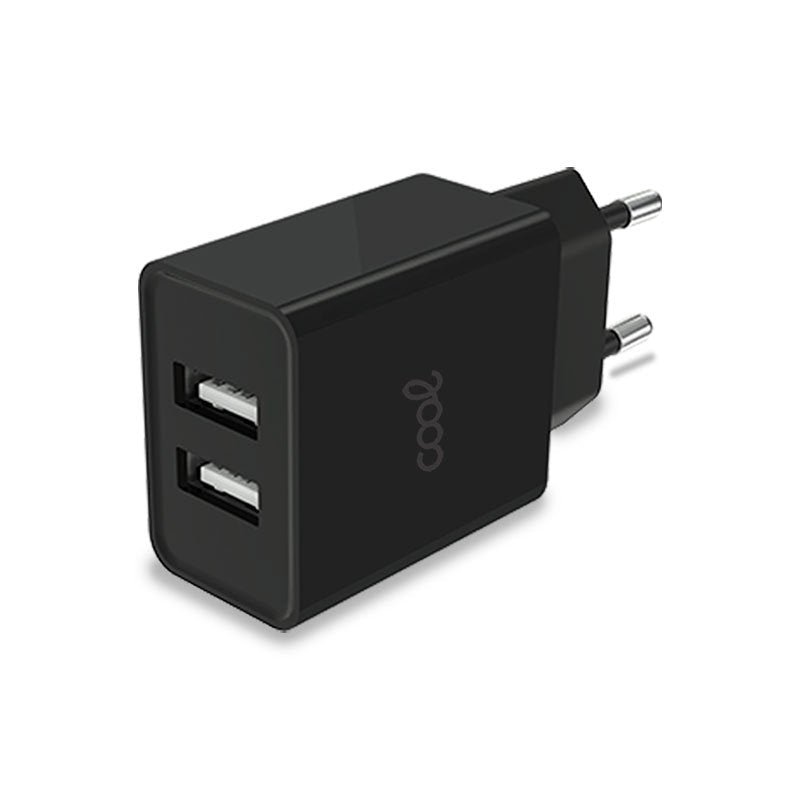 Cool Cargador Red Entrada 2 X Usb 2.4 Amperios Negro