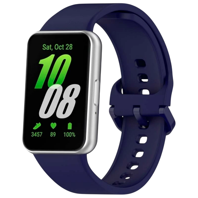 Correa de silicona Samsung Galaxy Fit 3 Azul Oscuro Hover Image
