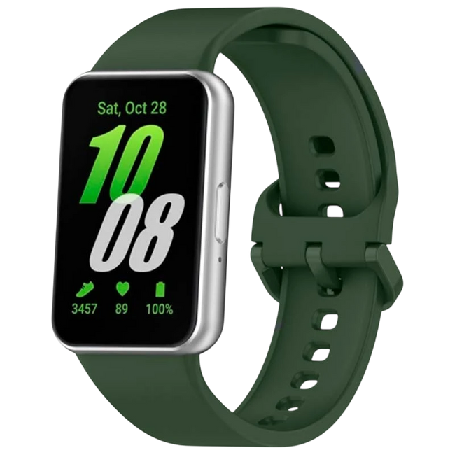 Correa de silicona Samsung Galaxy Fit 3 Verde Oscuro Hover Image