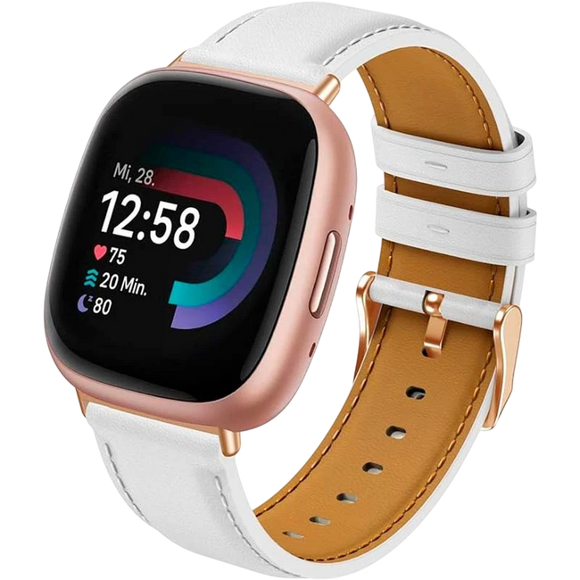 Correa Fitbit Versa 3 / Versa 4 Cuero Blanco Hover Image