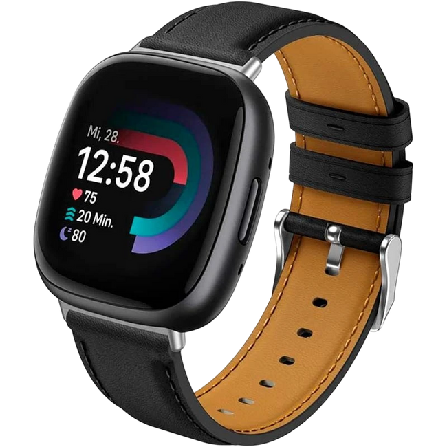 Correa Fitbit Versa 3 / Versa 4 Cuero Negro Hover Image