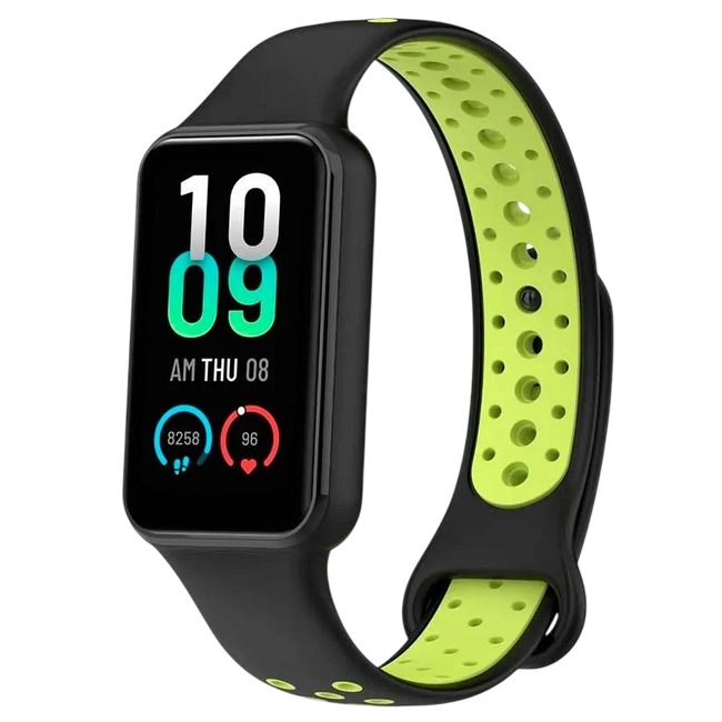 Correa Xiaomi Mi Smart Band 8 Active / Redmi Smart Band 2 Dual Color Negro+Verde Hover Image