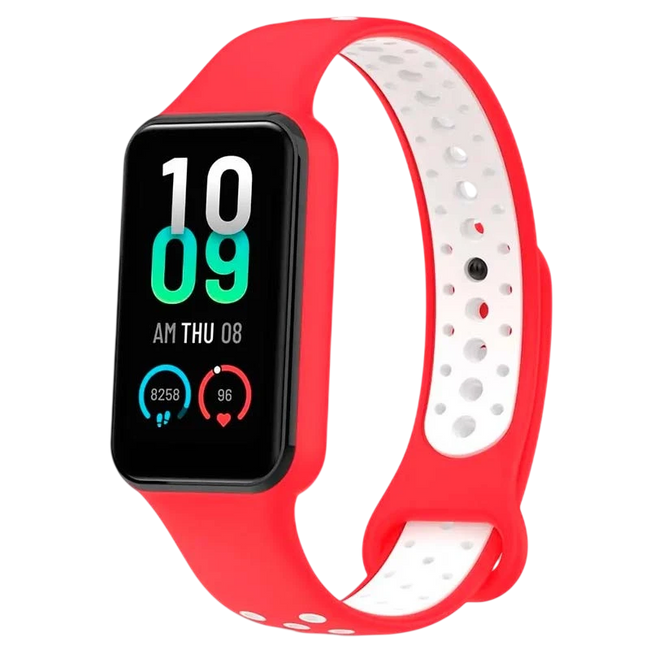 Correa Xiaomi Mi Smart Band 8 Active / Redmi Smart Band 2 Dual Color Rojo+Blanco Hover Image