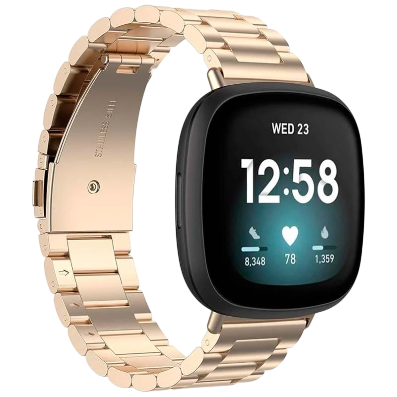 Correa Metal Eslabones Fitbit Versa 3 / Versa 4 Champán