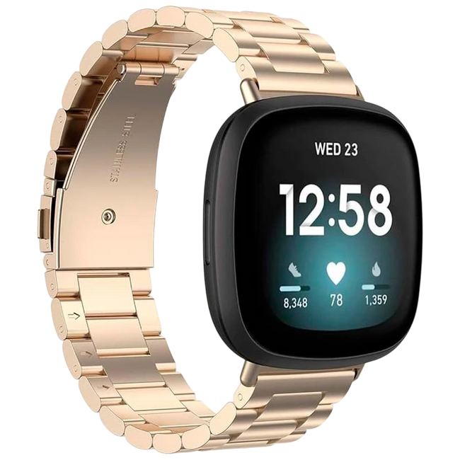 Correa Metal Eslabones Fitbit Versa 3 / Versa 4 Champán Hover Image