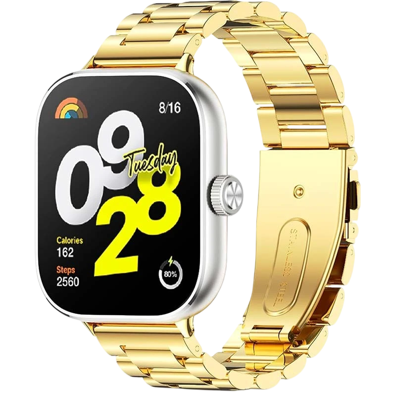 Correa Metal Eslabones Xiaomi Mi Smart Band 9 Pro / Band 8 Pro / Redmi Watch 4 / Redmi Watch 5 / Redmi Watch 6 / Xiaomi Smart Band 10 Pro Dorado