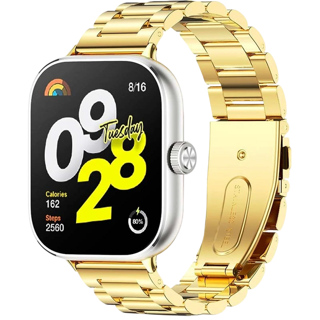 Correa Metal Eslabones Xiaomi Mi Smart Band 9 Pro / Band 8 Pro / Redmi Watch 4 / Redmi Watch 5 / Redmi Watch 6 / Xiaomi Smart Band 10 Pro Dorado Hover Image