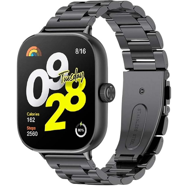 Correa Metal Eslabones Xiaomi Mi Smart Band 9 Pro / Band 8 Pro / Redmi Watch 4 / Redmi Watch 5 / Redmi Watch 6 / Xiaomi Smart Band 10 Pro Negro Hover Image