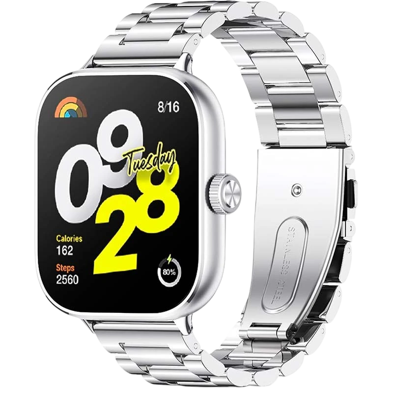 Correa Metal Eslabones Xiaomi Mi Smart Band 9 Pro / Band 8 Pro / Redmi Watch 4 / Redmi Watch 5 / Redmi Watch 6 / Xiaomi Smart Band 10 Pro Plata