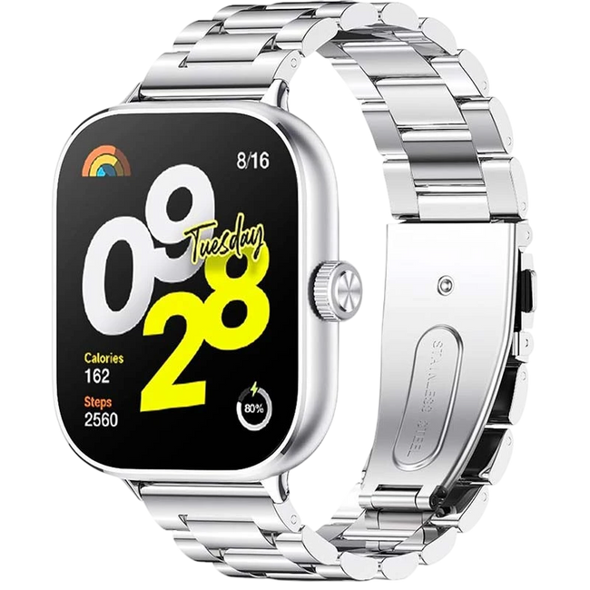 Correa Metal Eslabones Xiaomi Mi Smart Band 9 Pro / Band 8 Pro / Redmi Watch 4 / Redmi Watch 5 / Redmi Watch 6 / Xiaomi Smart Band 10 Pro Plata Hover Image
