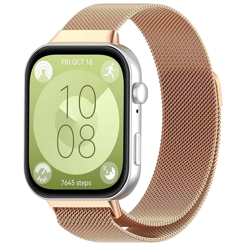Correa Milanesa Magnética Huawei Watch Fit 3 Dorado Rosa