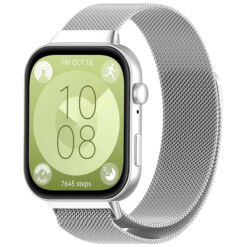 Correa Milanesa Magnética Huawei Watch Fit 3 Plata