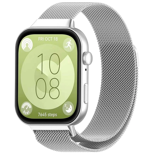 Correa Milanesa Magnética Huawei Watch Fit 3 Plata Hover Image