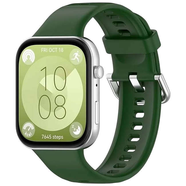 Correa de silicona Huawei Watch Fit 3 Verde Oscuro Hover Image