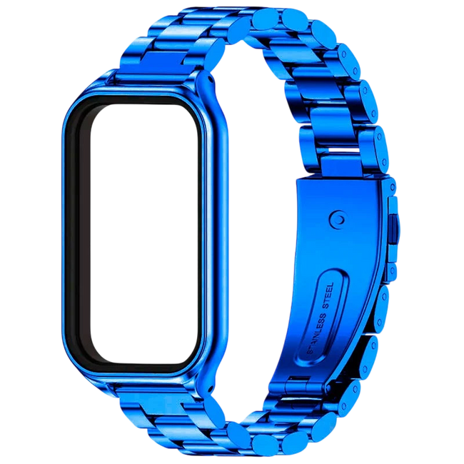Correa Metal Eslabones Xiaomi Mi Smart Band 8 Active / Redmi Smart Band 2 Azul Hover Image