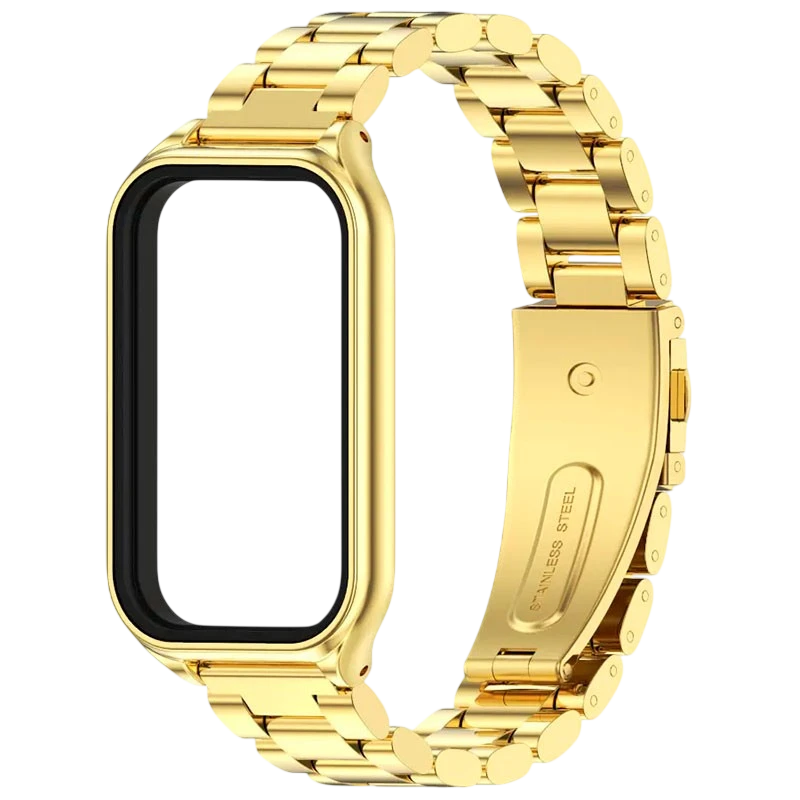 Correa Metal Eslabones Xiaomi Mi Smart Band 8 Active / Redmi Smart Band 2 Dorado