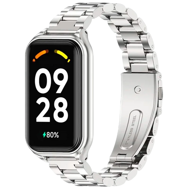 Correa Metal Eslabones Xiaomi Mi Smart Band 8 Active / Redmi Smart Band 2 Plata Hover Image
