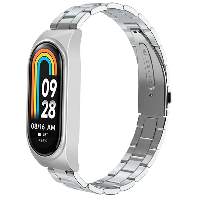 Correa Metal Eslabones Xiaomi Mi Smart Band 9 / Mi Smart Band 8 Plata Hover Image
