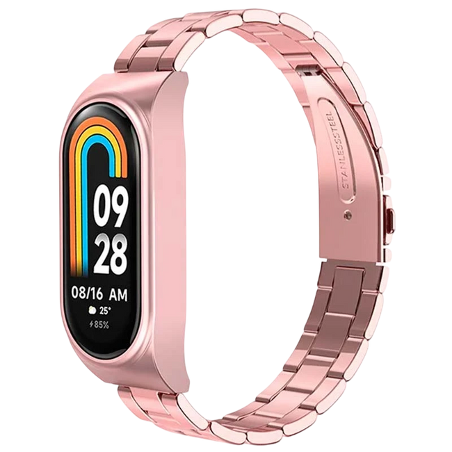 Correa Metal Eslabones Xiaomi Mi Smart Band 9 / Mi Smart Band 8 Rosa Hover Image