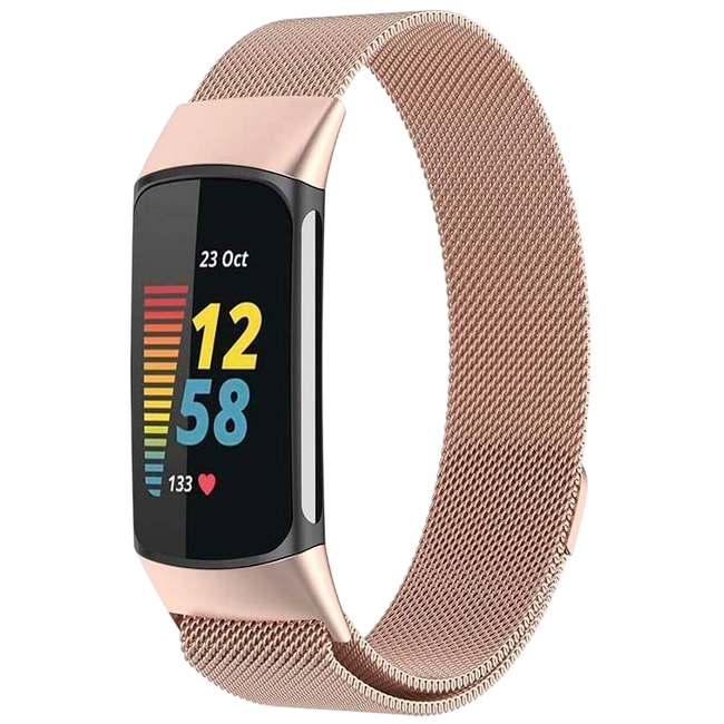 Correa Milanesa Magnética Fitbit Charge 5 / Charge 6 Champán Hover Image