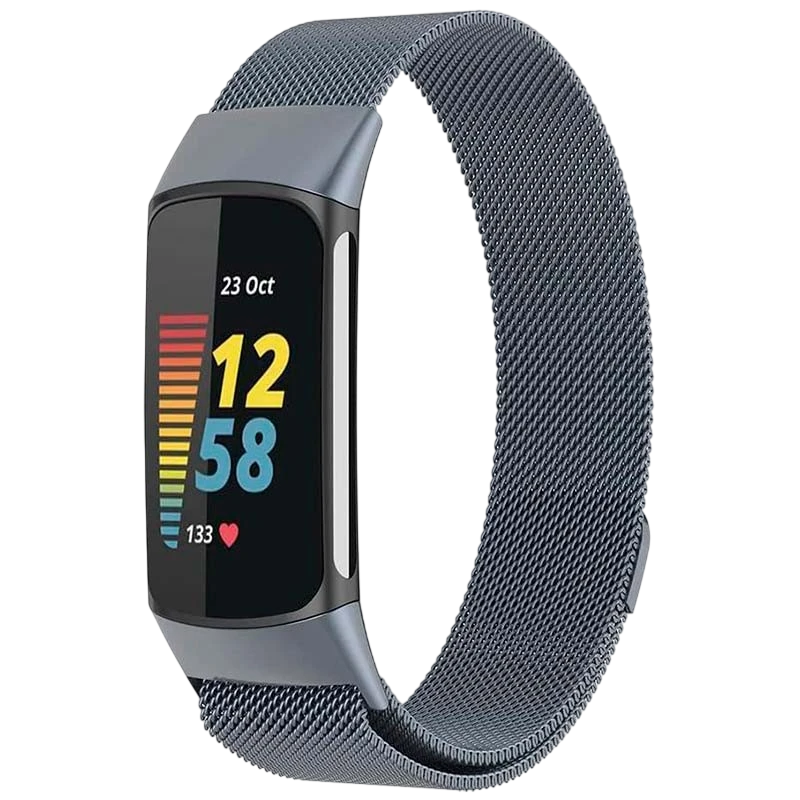 Correa Milanesa Magnética Fitbit Charge 5 / Charge 6 Gris