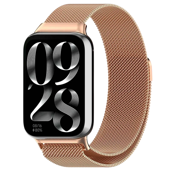 Correa Milanesa Magnética Xiaomi Mi Smart Band 9 Pro / Band 8 Pro / Redmi Watch 4 / Redmi Watch 5 / Redmi Watch 6 / Xiaomi Smart Band 10 Pro Dorado Rosa Hover Image