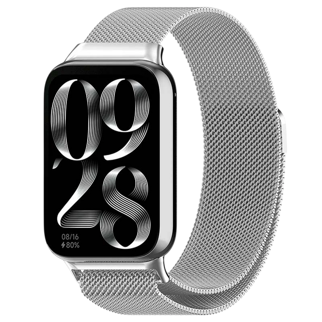 Correa Milanesa Magnética Xiaomi Mi Smart Band 9 Pro / Band 8 Pro / Redmi Watch 4 / Redmi Watch 5 / Redmi Watch 6 / Xiaomi Smart Band 10 Pro Plata Hover Image