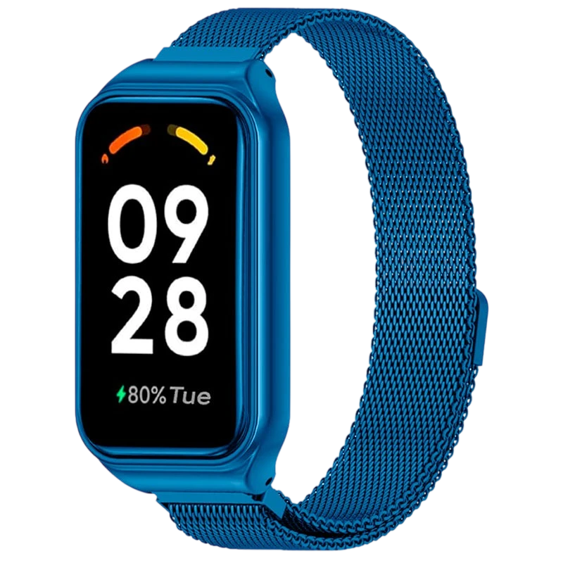 Correa Milanesa Magnética Xiaomi Mi Smart Band 8 Active / Redmi Smart Band 2 Azul