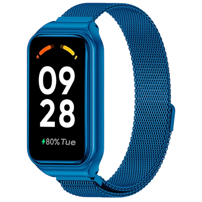 Correa Milanesa Magnética Xiaomi Mi Smart Band 8 Active / Redmi Smart Band 2 Azul Hover Image