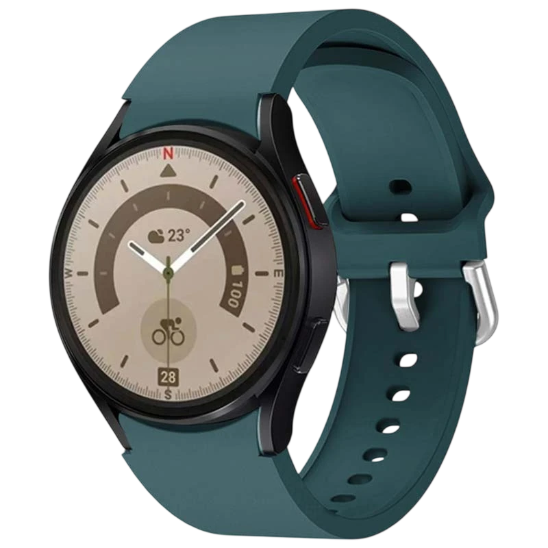 Correa de silicona Samsung Galaxy Watch 4/5/6 Verde Oscuro