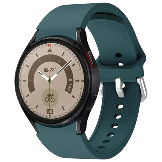 Correa de silicona Samsung Galaxy Watch 4/5/6 Verde Oscuro Hover Image