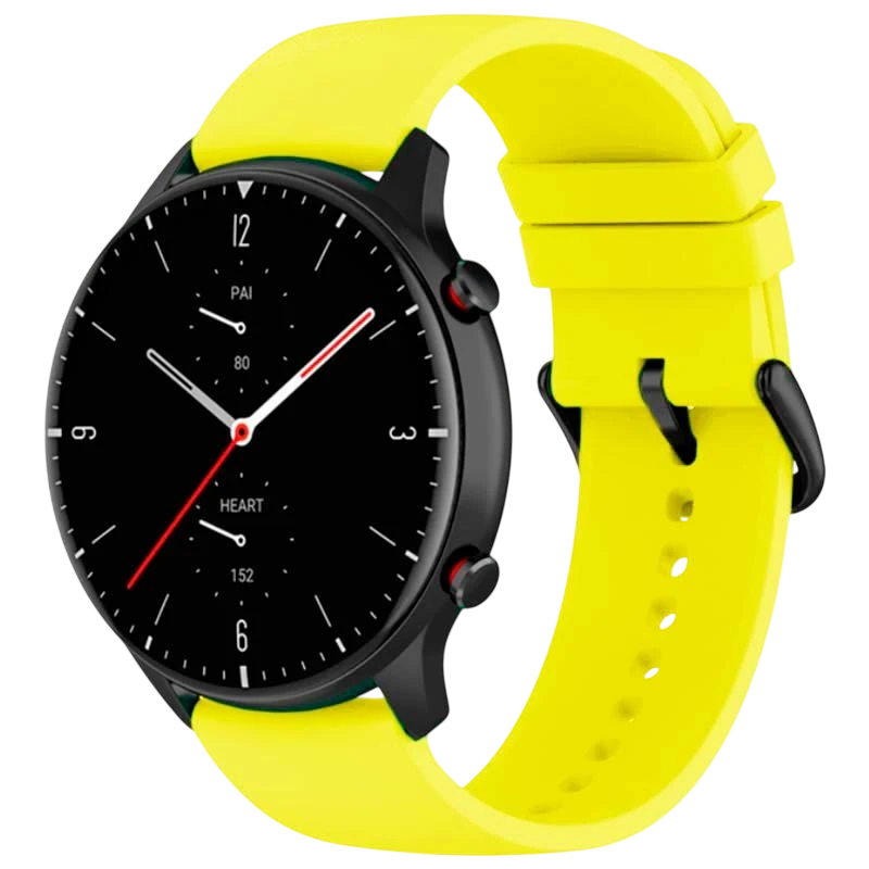 Correa de silicona Universal 22mm Amarillo para Smartwatch Xiaomi/Amazfit/Samsung/Huawei/Realme/Ticwatch