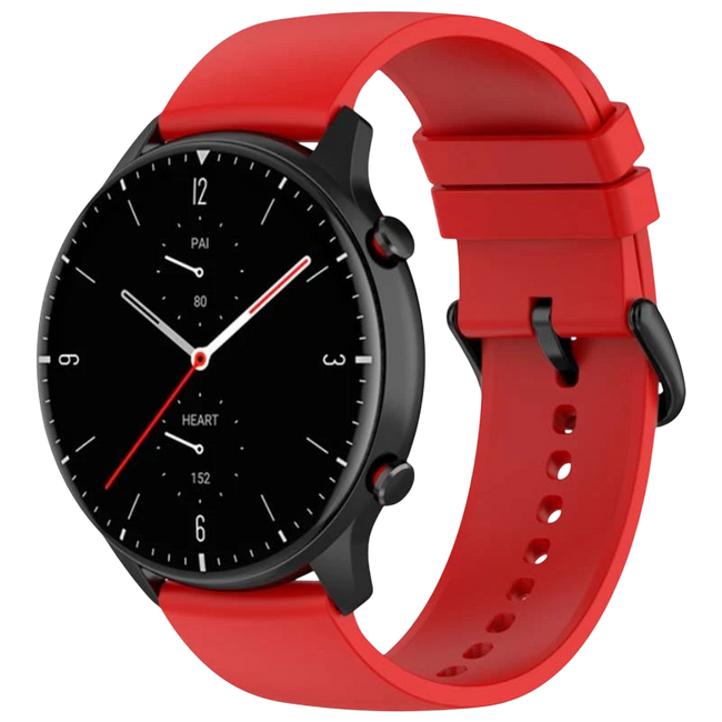 Correa de silicona Universal 22mm Rojo para Smartwatch Xiaomi/Amazfit/Samsung/Huawei/Realme/Ticwatch Hover Image